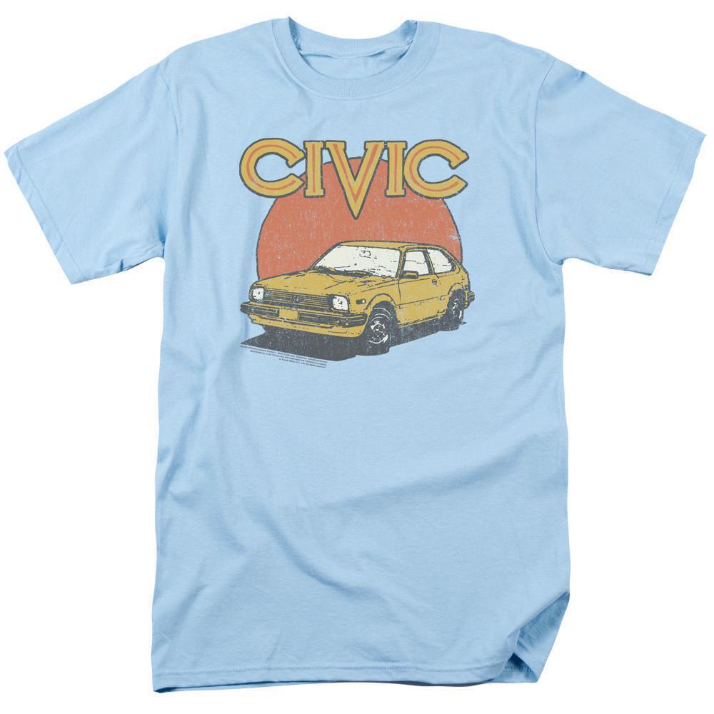Honda Retro Civic Adult 181 T Shirt Light Blue